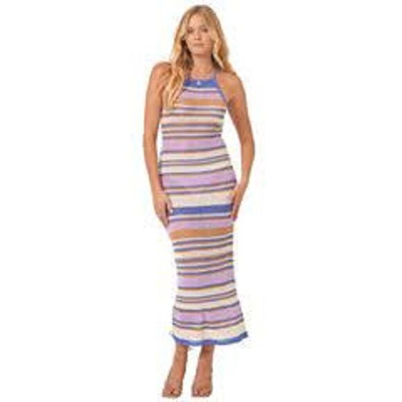 L Space Dresses & Skirts - NWT L Space Women's Crochet Dress Swimwear Cover-Up Purple Blue StripeXL